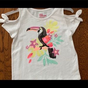Epic Threads Girls Cold Shoulder T-Shirt w/Toucan